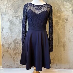 Lace Boho Whimsigoth Elegant Sweetheart Fit and Flare Dress Sz 3